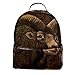 FURINKAZAN Mini-Rucksack mit Tiermotiv Steinbock und Tierkreiszeichen aus PU-Leder