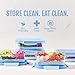 Ello Duraglass 3.4 Cup Meal Prep Sets 10Pc, 5 Pack Set- Glass Food Storage Container with Silicone Boot and Airtight BPA-Free Plastic Lids, Dishwasher, Microwave, and Freezer Safe, Halogen Blue