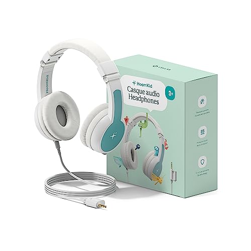 HoomKid Adjustable Foldable and Customizable Children's Wired Headphones with Volume Limit (85dB) Ages 3 to 10