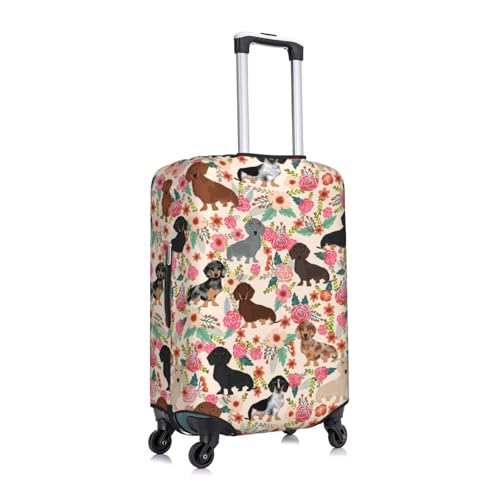 Dog Flower Print Luggage Suitcase Covers Elastic Washable Luggage Protector Luggage Covers For Suitcase3