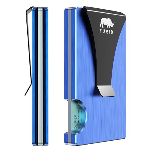 Image of furid Minimalist Card Wallet for Men Slim: Rfid Metal Wallet with Money Clip Credit Card Holder - Gift for Man Husband at Brithday Stocking Stuffers