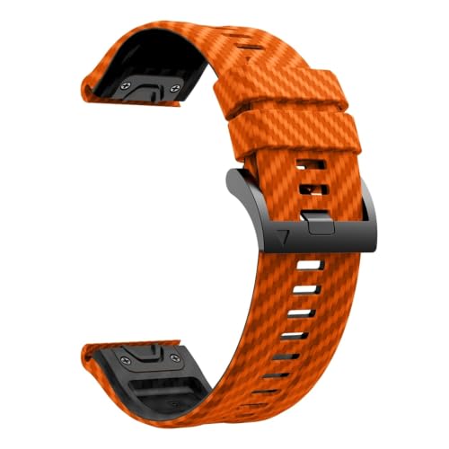 [�����ȓX] �ɓK����Garmin Fenix 8 Epix Pro Gen 2 47 mm 51 mm/Fenix 7 X 6 X 5 X Plus�x���gQuickFit 22/26 mm�Y�f�@�ێ����V���J�Q���x���g(Orange Black,26mm)
