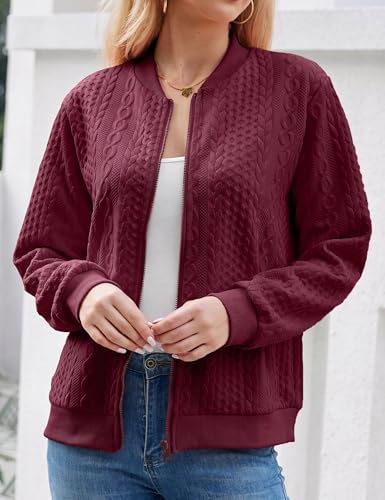 Image of Larmliss Women's Zip Up Cardigan Sweater Hoodies Long Sleeve Jacket Crewneck Casual Outerwear Spring Fall Trendy Coat Outfits
