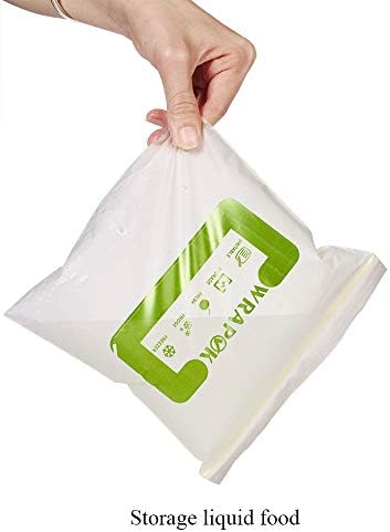 WRAPOK 100% Compostable Sandwich Freezer Bags Small Biodegradable Ziplock Bag for School or Work, 50 Count