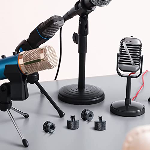 Hotop 4 Pieces Mic Stand Adapter 5/8 Female To 3/8 Male & 3/8 Female To 5/8 Male 5/8 Female To 1/4 Male & 1/4 Female To 5/8 Male Combo Pack Microphone Stand Adapter To Camera Tripod Adapter #TOP5