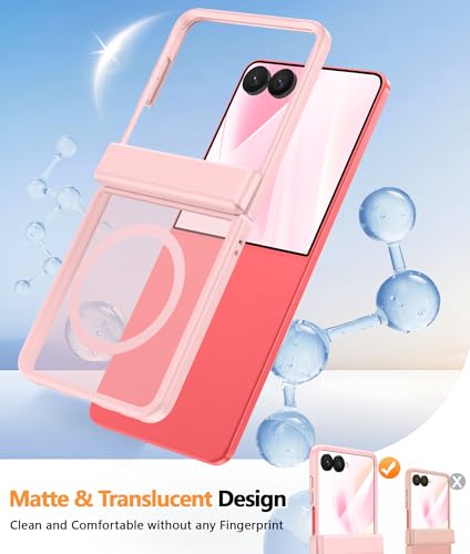 Image of FNTCASE for Samsung-Galaxy Z Flip 8 Matte Case with Hinge Protection | Compatible with Magsafe, Screen Protector, Military Grade Drop Shockproof Protective, Magnetic Translucent Phone Case