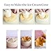 Crispy Waffle Cone Kit, Plastic Ice Cream Maker Cone Roller Forming Tool Cone Roller Egg Roll DIY Waffle Cone Kit for Kitchen