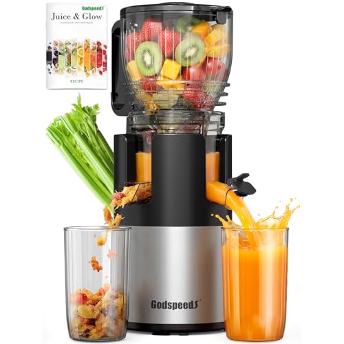 Juicer Machines, 5.8″ Large Feed Chute Slow Masticating Cold Press Juicer for Whole Fruits & Vegetables, Easy to Clean & High Juice Yield