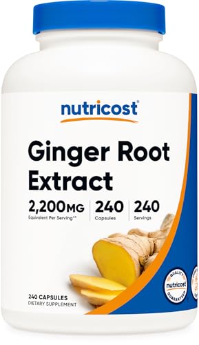 Nutricost Ginger Root Extract 2,200mg, 240 Capsules - Gluten Free,