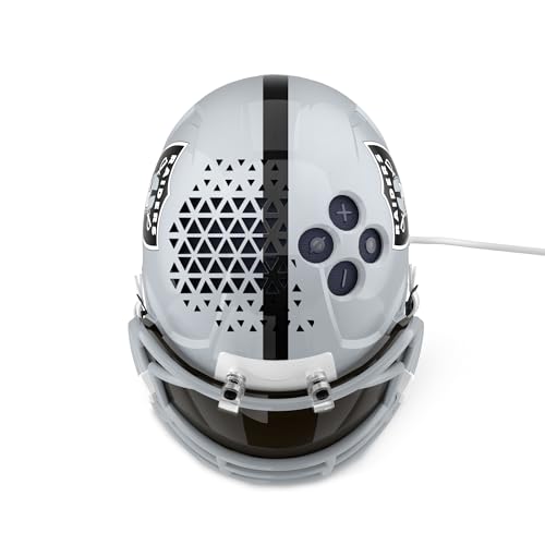 Image of NFL Echo Dot Bundle: Includes Echo Dot | Deep Sea Blue and Limited-Edition NFL Helmet Stand | Las Vegas Raiders