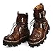 Produktbild Mens-Schwarze Spitze nach Oben/Lederkampfstiefel Motorradschuhe/Tooling Herrenstiefel Militärstiefel Gezeiten Wüste Kurze Stiefel Größen 37-50,Brown Plus Cotton,44