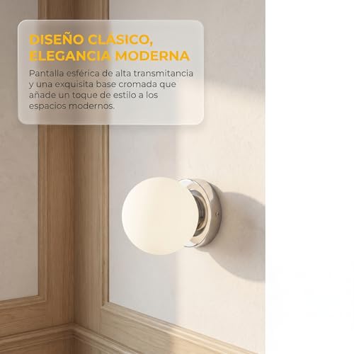 Aplique de pared bola cristal AVA E27 IP44 iluminación interior baño 7