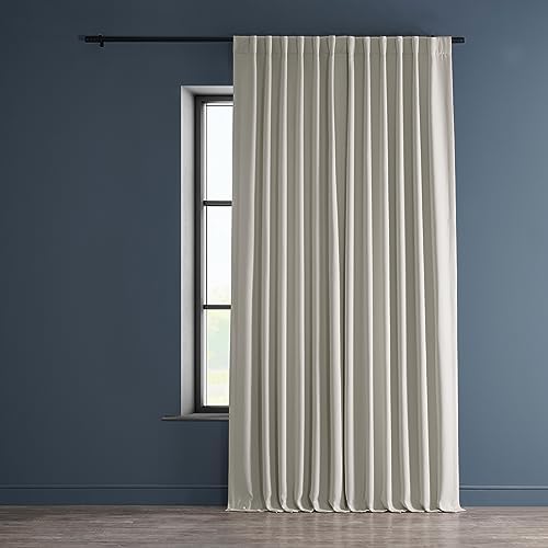 HPD Half Price Drapes Faux Linen Room Darkening Curtains – 108 Inches Long Extra Wide Luxury Linen Curtains for Bedroom & Living Room (1 Panel), 100W X 108L, Birch