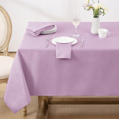 Softalker Jacquard Rectangle Tablecloth - Swirl Design Waterproof Stain Resistant