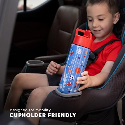 Image of Simple Modern Kids Summit Water Bottle with Straw Lid | Star Wars 14oz Stainless Steel Cup Insulated Tumbler for Boys, School | R2D2 Rebel Droid