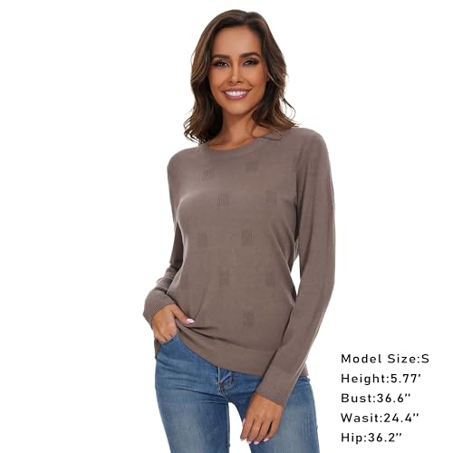 Women's Fall Pullover Long Sleeve Crew Neck Casual Ribbed Knit Lightweight Soft Sweater Top3
