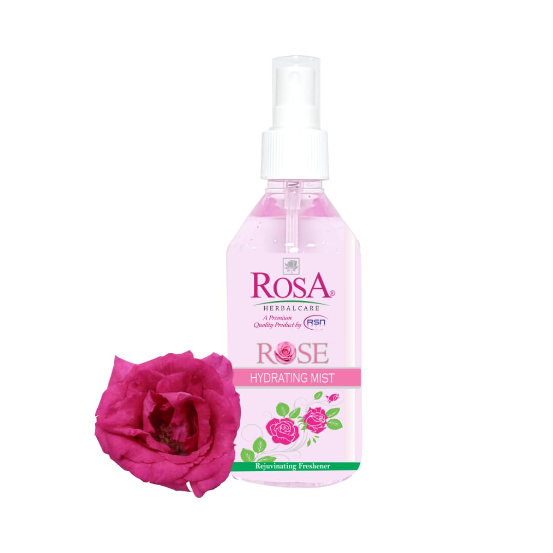 ROSA Hydrating Mist With Rose I Rejuvinating Freshener I Treating Acne on Face I Tightening pores & Minimizing Aging lines I Unisex, Pack of 1-220 ml