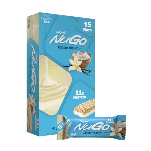 NuGo Original Vanilla Yogurt 11g Protein Bar Gluten Free 15 Ct