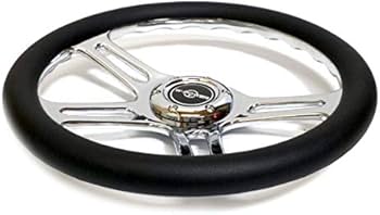 Amazon | 14インチ レザーステアリング ハンドル 4本スポーク スタンス