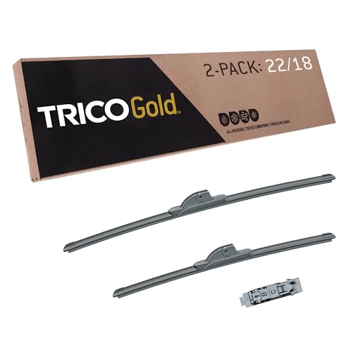 Image of TRICO Gold (18-2218) 22 & 18 Inch Pack of 2 Automotive Replacement Windshield Wiper Blades for My Car Premium All Weather Beam Blade for Select Vehicle Models