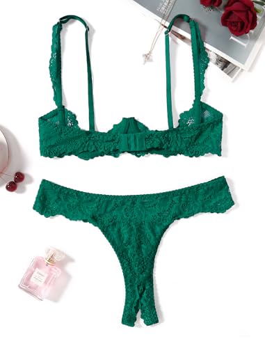 Image of Avidlove Sexy Lingerie Set for Women Lace Bra and Panty Sets Underwire Push Up Lace Lingerie Set XS-XXL