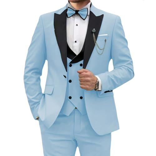 Tuxedo de mariage pour hommes ensemble slim fit chic de 3 pièces pour fêtes et soirées