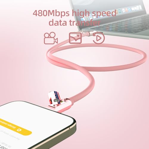 Image of MFish 4 in 1 Charging Cable, 240W Max Fast Charger Cord 6.6FT with Carrying Case, Silicone USB A /C to Lightning /C with Light, Multi Universal Cable for iPhone 17 /16 /MacBook /iPad /Laptop /Carplay, Pink
