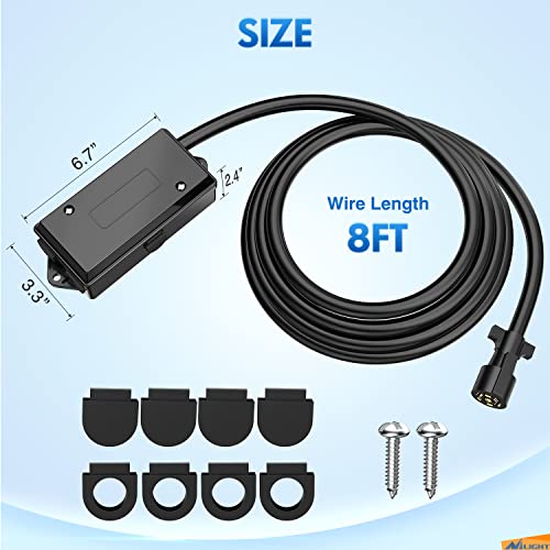 Image of Nilight Heavy Duty 7 Way Inline Trailer Plug Extension 8FT w /Junction Box | Waterproof 7Pin RV Round Wiring Harness Extend Vehicle and Trailer Side Towing Car Color Coded for Campers Caravans Vans