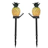 AZSCYN Solar Garden Pineapple Stake Light,2 Pack Solar Pineapple-Shaped Lights Pineapple Lawn...