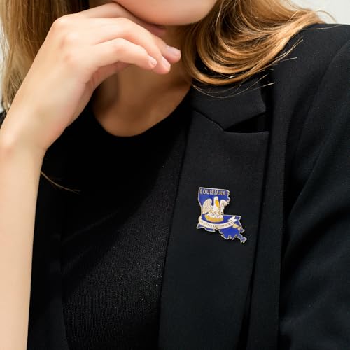 Image of State Shaped Map Lapel Metal Pin Enamel Brooch Keepsake Beautifully Designed for Backpack Hat