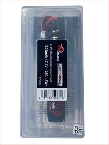 Airsoft 7.4V 1300mAh 25C LiPo stick battery with case LP302D Vapextech Deans - Image 3