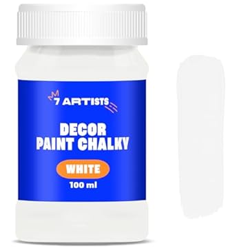 7 Artists White Chalk Paint 100 ml Chalk Paint for Furniture | Chalky Furniture Paint | Paint for Wooden Furniture | Wood Furniture Paint | Chalk Furniture Paint | Chalk Paint for Crafts