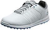 Skechers Men's Pivot Spikeless Golf Shoe, White/Gray/Blue, 11
