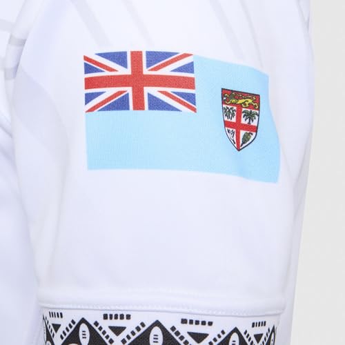 Umbro Men's 25/26 Fiji Rugby Home Jersey, White/Black/Blue, Medium
