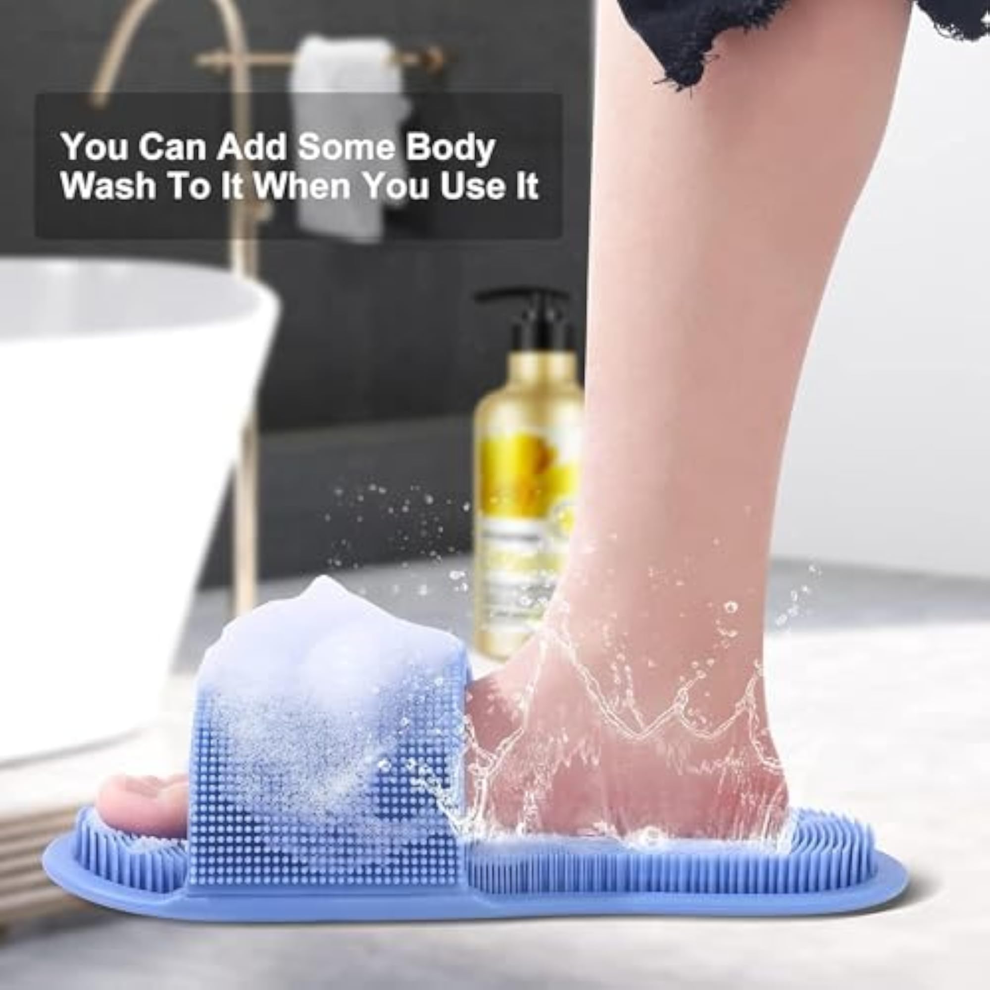 Silicone Shower Foot Scrubber with Suction Cups