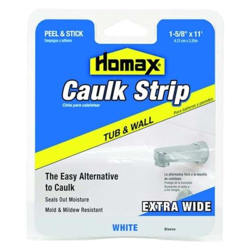 Homax 34040 1-5/8" White Tub & Wall Caulk Strip