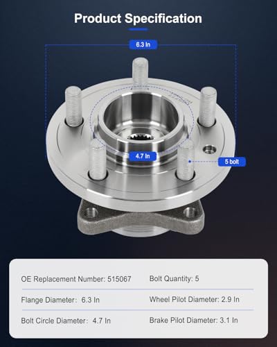 Image of ECCPP 2PC 515067 Wheel Hub for Land Rover Range Rover Sport 2006-2013 | for Land Rover LR3 2005-2009 5 lugs Pre-Greased Sealed