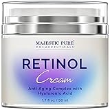 MAJESTIC PURE Retinol Cream for Face Anti Aging, with Hyaluronic Acid - Moisturizing & Firming,...