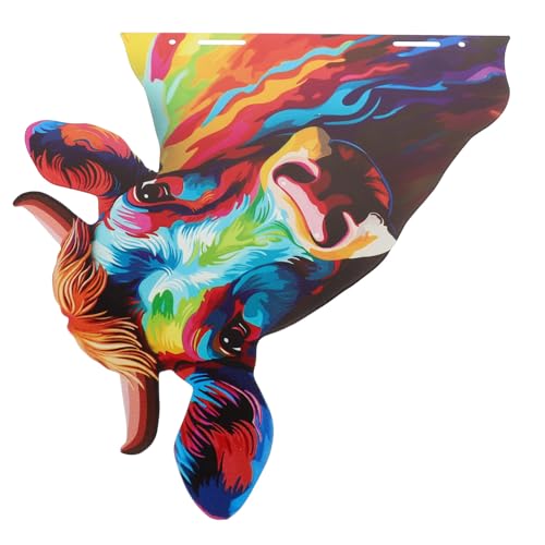 Décoration murale en métal tête de vache pour salon et terrasse
