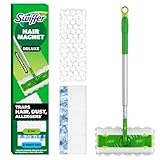 Swiffer Hair Magnet Deluxe Starter Kit with Collapsible Pole, 9 Hair Magnet Dry Cloths, 2 Bonus Mop & Go Wet Cloths