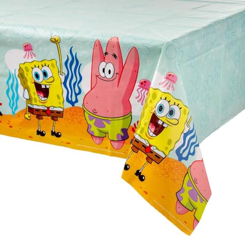 Fun Express SpongeBob SquarePants Party Rectangle Tablecloth 9 ft.