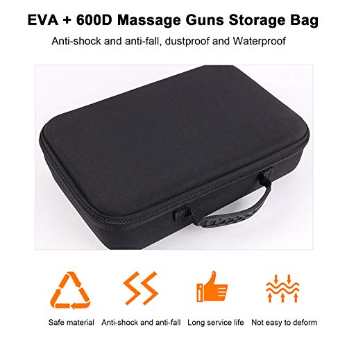 Eastdall Bolsa de armazenamento para pistolas de massagem portáteis EVA + 600D Caixa de massageador