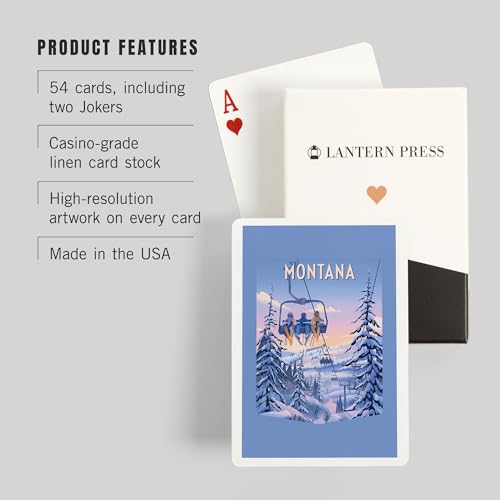 Lantern Press Montana, juego de 52 cartas póker miniatura 3
