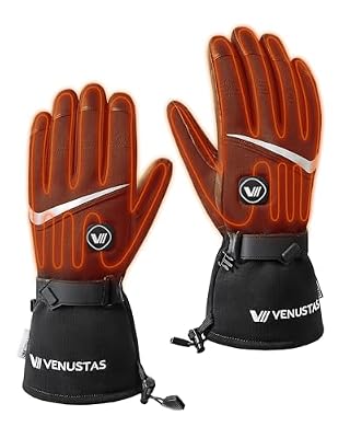 Venustas Heated Gloves for Men & Women, Rechargeable Electric Gloves for Arthritis, Winter Heated Motorcycle Ski Work Gloves