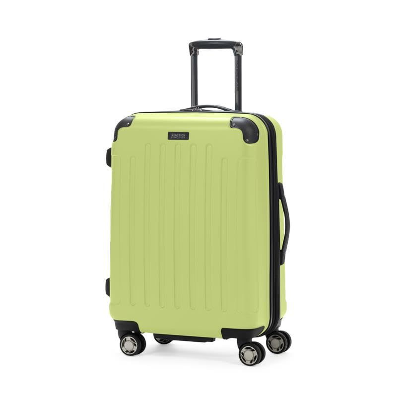 Kenneth Cole REACTION Renegade Luggage Expandable 8-Wheel Spinner Lightweight Hardside Suitcase, Sunny Lime, 24-Inch Checked