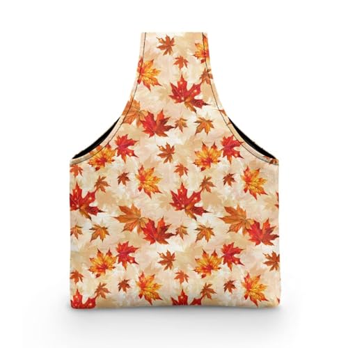 Image of KUIFORTI Fall Leaves Yarn Bag Tote Knitting Accessories Thanksgiving Gifts for Women Crochet Bag Small Yarn Bags for Crocheting on The Go