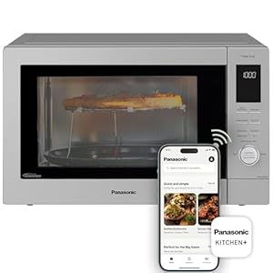 Panasonic HomeChef Connect Microwave Oven, Smart Multi Oven, Connected App for Automated Meal Prep, 4 Cooking Modes, Air Fryer, Convection Bake, FlashXpress Broiler, 1000W, 1.2 cu. Ft. – NN-CV87QS