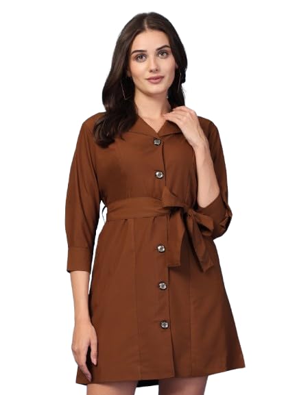 Robe chemise décontractée coton bleu marine robe femme tendance