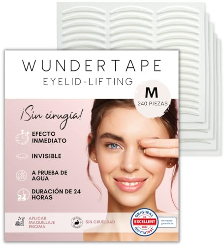 WUNDERTAPE 'M' (240 pzs.) Remedio pegatinas para párpados caídos - cinta adhesiva lifting invisible para párpado caído sin cirugía. double eyelid tape stickers - tiras para ojos