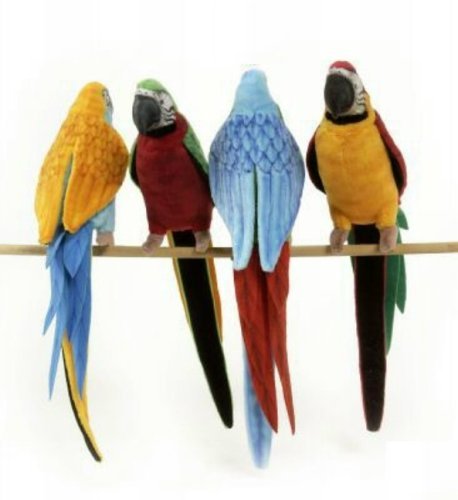 Plush Soft Toy Green & Red Parrot by Hansa. 15cm by Hansa Toy